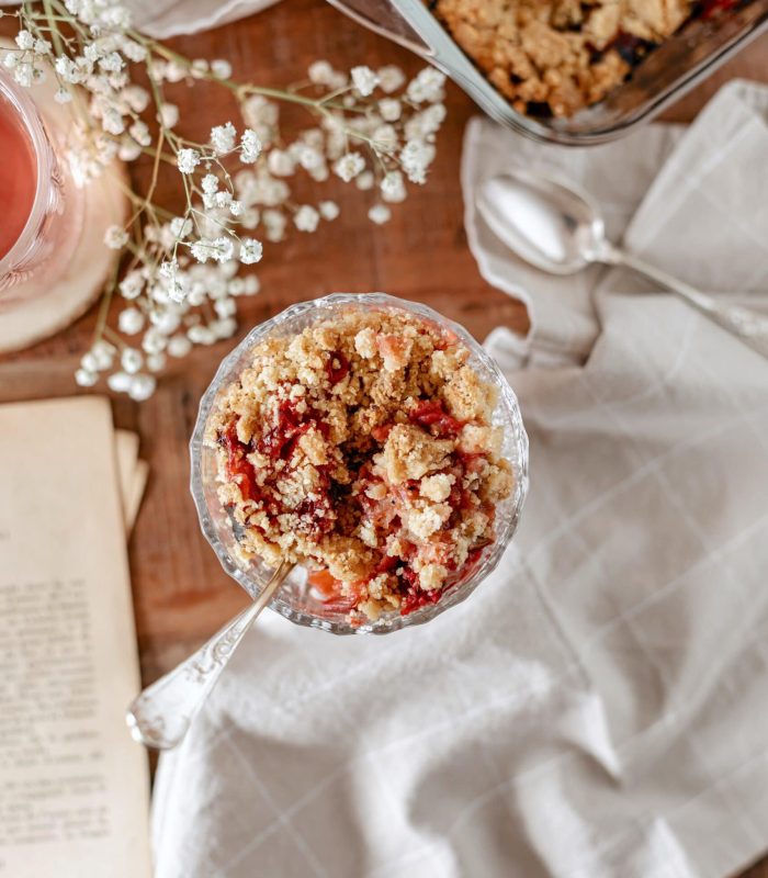 Crumble fraise rhubarbe